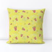 Popcorn Astroid  Novelty Fabric - Colorful Illustrated Design