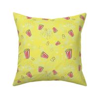 Popcorn Astroid  Novelty Fabric - Colorful Illustrated Design