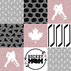 Hockey Mom//Pink - Wholecloth Cheater Quilt