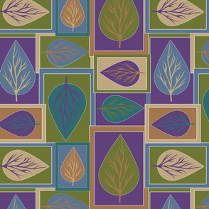 Leaves Color Block in Earthy Tones