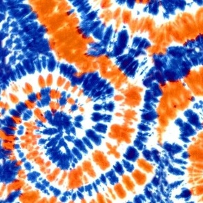 Blue Orange Tie Dye Fabric, Wallpaper and Home Decor