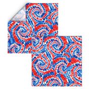 red white and blue tie dye - LAD19