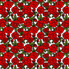 Stained Glass Rose Garden in Red