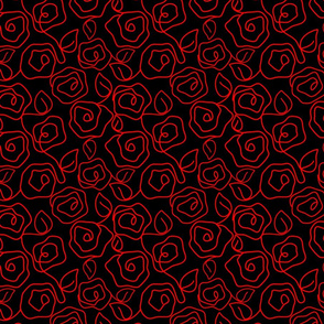 Red Freestyle Roses on Black