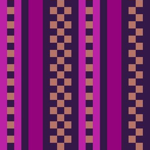 Jazzy Checked Stripes in Lilac - Purple - Beige