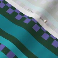 Jazzy Checked Stripes in Teal - Turquoise - Lavender