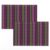 Jazzy Checked Stripes in Teal Green - Purple - Olive - Lavender