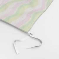 Ripple Wavy Retro Abstract Stripes in Pink Green Cream - UnBlink Studio by Jackie Tahara