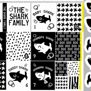 Shark Family cut and sew book and baby shark dolls 27 x 18 inches