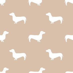 dachshund silhouette fabric - dog silhouette fabric, dog fabric, doxie fabric, dachshund fabric - neutral