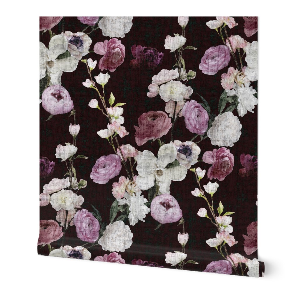 Moody Floral #3 - Deep Burgundy