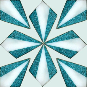 Diamond Mosaic Turquoise & Pearl Gem