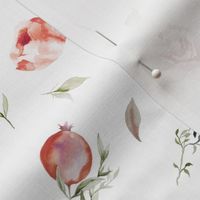 8" Scarlett Watercolor Blooms // White