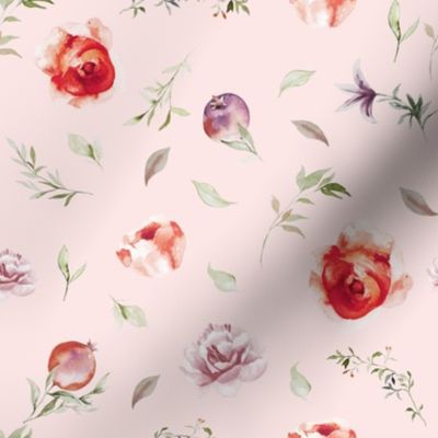 8" Scarlett Watercolor Blooms // Wisp Pink