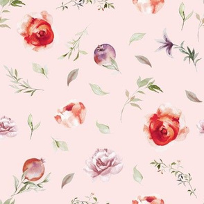 8" Scarlett Watercolor Blooms // Wisp Pink