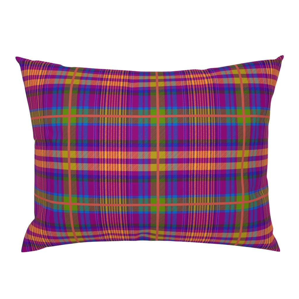 Tartan #5 - purple, blue, orange, green