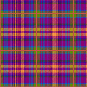 Tartan #5 - purple, blue, orange, green