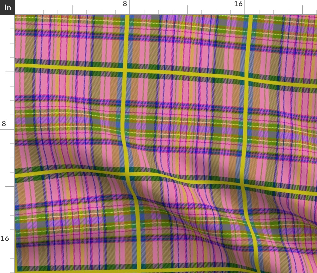 Tartan #6 - pink, lime, blue, green