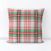 Tartan #7 - red, mint, aqua, lemon