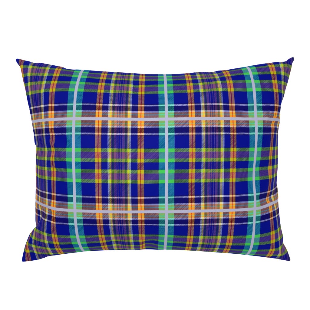 Tartan #8 - electric blue, aqua, yellow, red