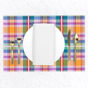 Tartan #10 - pink, orange, blue, mint, red