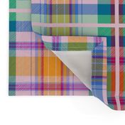 Tartan #10 - pink, orange, blue, mint, red