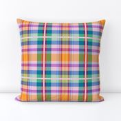 Tartan #10 - pink, orange, blue, mint, red