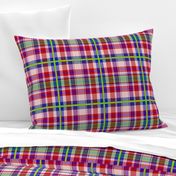 Tartan #14 - red, purple, blue, lime green