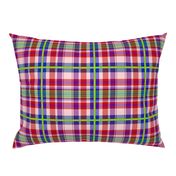 Tartan #14 - red, purple, blue, lime green