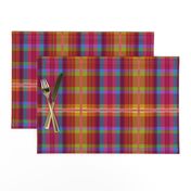 Tartan #16 - amber, gold, pink, blue, green, rainbow 