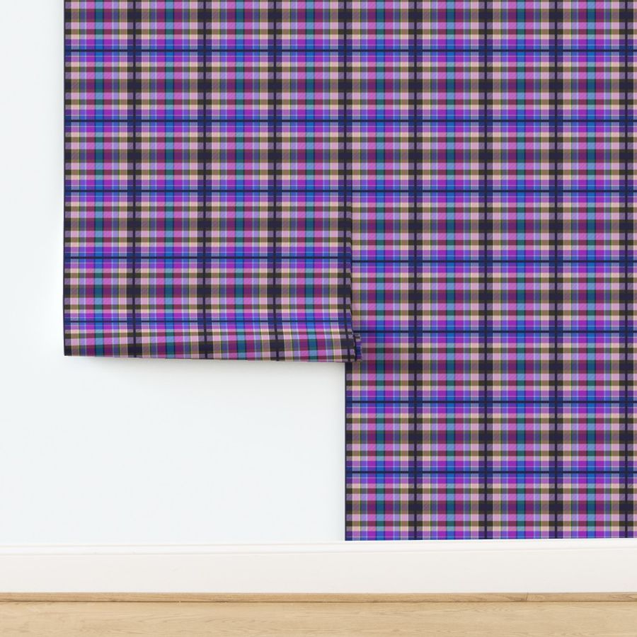 Tartan #17 - puce, grape, mauve, sky blue