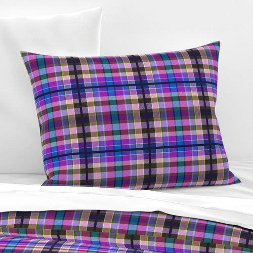 Tartan #17 - puce, grape, mauve, sky blue