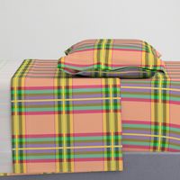 Tartan #20 - peach, yellow, purple, aqua, pink