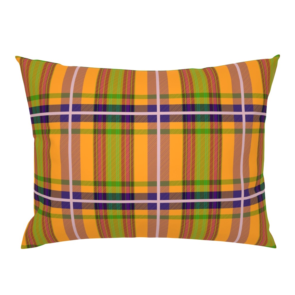 Tartan #21 - ginger orange, deep purple, lime green, mauve