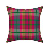 Tartan #22 - raspberry pink, forest green, olive, sage