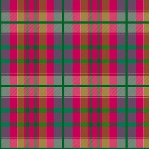 Tartan #22 - raspberry pink, forest green, olive, sage