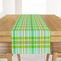 Tartan #23 - lime green, mint, sky blue 