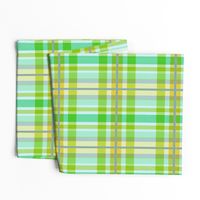 Tartan #23 - lime green, mint, sky blue 