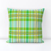 Tartan #23 - lime green, mint, sky blue 