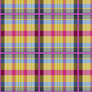 Tartan #25 - magenta, puce, cornflower blue, chartreuse 