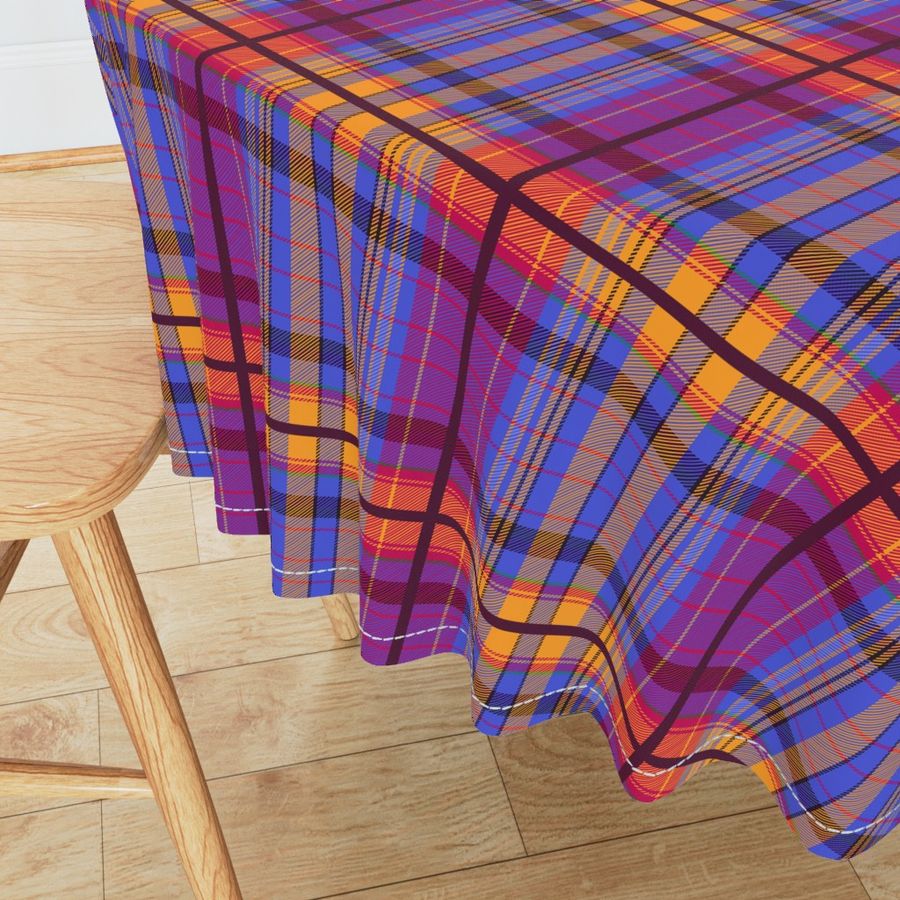 Tartan #26 - red, purple, blue, yellow, orange