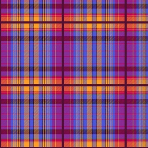 Tartan #26 - red, purple, blue, yellow, orange