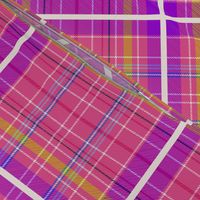 Tartan #28 - pink, purple, lime green, snow white