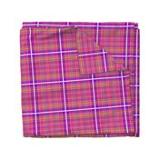 Tartan #28 - pink, purple, lime green, snow white