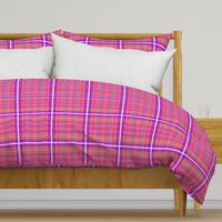 Tartan #28 - pink, purple, lime green, snow white