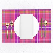 Tartan #28 - pink, purple, lime green, snow white