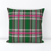 Tartan #30 - magenta, pink, forest green, white