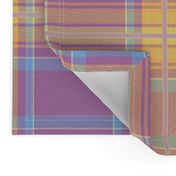 Tartan #31 - lavender purple, sky blue, yellow, orange