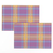 Tartan #31 - lavender purple, sky blue, yellow, orange