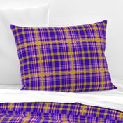 Tartan #33 - indigo blue, mustard yellow, peach, red